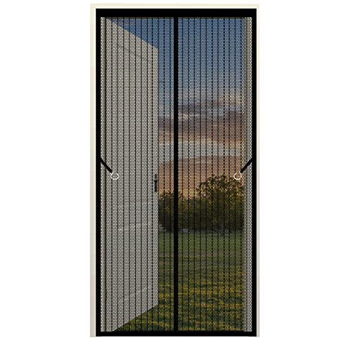 Fliegengitter Tür Insektenschutz 85 x 220 cm Fliegengitter Magnet Kein Stanzen Erforderlich Easy Install Magnetvorhang Für Balkontür Terrassentür, Schwarz von DOGUO
