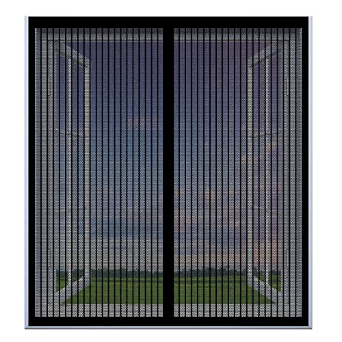 Fliegengitter Tür Insektenschutz 85 x 55 cm Insektenschutzgitter Kein Bohren Kinderleichte Montage Magnet Fliegengitter Für Alle Universalfenster, Schwarz von DOGUO