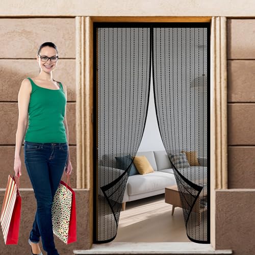 Fliegengitter Tür Magnet 113 x 228 cm Stärkere Magnet Insektenschutz Tür Ohne Bohren mit Stärkere Magneten für Die Balkontür Terrassentür, Schwarz Fliegengitter Tür Magnet 113 x 228 cm Stärkere Magnet Insektenschutz Tür Ohne Bohren mit Stärkere Magneten für Die Balkontür Terrassentür, Schwarz von DOGUO