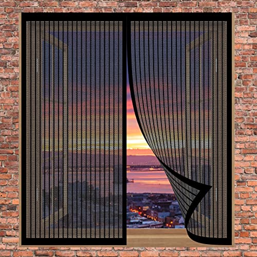 Fliegengitter Tür Magnetisch 105 x 120 cm Insektenschutz Fenster In Verschiedenen Größen Auswählbar Magnet Fliegengitter Für Alle Universalfenster, Schwarz Fliegengitter Tür Magnetisch 105 x 120 cm Insektenschutz Fenster In Verschiedenen Größen Auswählbar Magnet Fliegengitter Für Alle Universalfenster, Schwarz von DOGUO