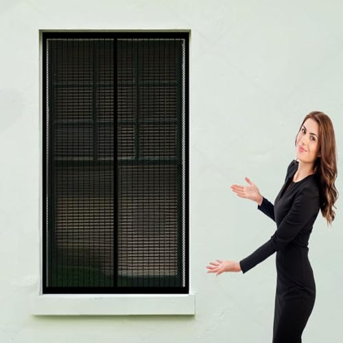 Fliegengitter für Dachfenster 80 x 150 cm Fenster Mückengitter in Verschiedenen Größen Auswählbar Magnet Fliegengitter für Alle Universalfenster, Schwarz von DOGUO