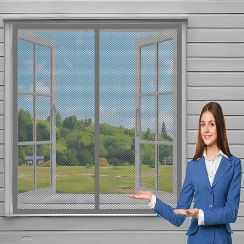 Insektenschutz Fliegengitter Fenster 112 x 116 cm Fliegengitter Fenster Ohne Bohren Automatisches Schließen Fenster-Fliegengitter für Alle Fenster Bis, Grau Insektenschutz Fliegengitter Fenster 112 x 116 cm Fliegengitter Fenster Ohne Bohren Automatisches Schließen Fenster-Fliegengitter für Alle Fenster Bis, Grau von DOGUO