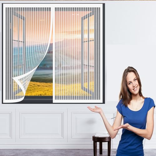 Insektenschutz Fliegengitter Fenster 72 x 108 cm Insektenschutz Fenster in Verschiedenen Größen Auswählbar Fenster-Fliegengitter für Alle Fenster Bis, Weiß von DOGUO