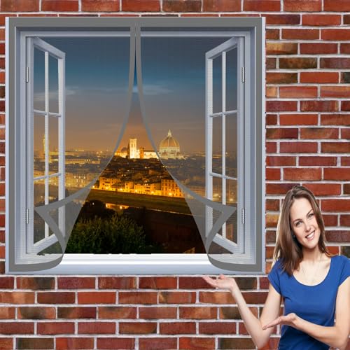 Insektenschutz Magnetfenster 74 x 190 cm Fliegengitter Balkontür Ohne Bohren Automatisches Schließen Magnet Fliegengitter für Alle Universalfenster, Grau Insektenschutz Magnetfenster 74 x 190 cm Fliegengitter Balkontür Ohne Bohren Automatisches Schließen Magnet Fliegengitter für Alle Universalfenster, Grau von DOGUO