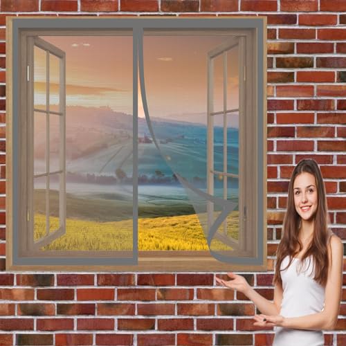 Insektenschutz für Fenster 102 x 115 cm Fenster Mückengitter in Verschiedenen Größen Auswählbar Fenster-Fliegengitter für Alle Fenster Bis, Grau Insektenschutz für Fenster 102 x 115 cm Fenster Mückengitter in Verschiedenen Größen Auswählbar Fenster-Fliegengitter für Alle Fenster Bis, Grau von DOGUO