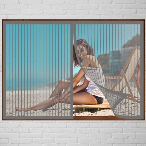 Insektenschutztür Fliegenschutz 80 x 102 cm Fliegengitter Fenster in Verschiedenen Größen Auswählbar Magnet Fliegengitter für Alle Universalfenster, Grau Insektenschutztür Fliegenschutz 80 x 102 cm Fliegengitter Fenster in Verschiedenen Größen Auswählbar Magnet Fliegengitter für Alle Universalfenster, Grau von DOGUO