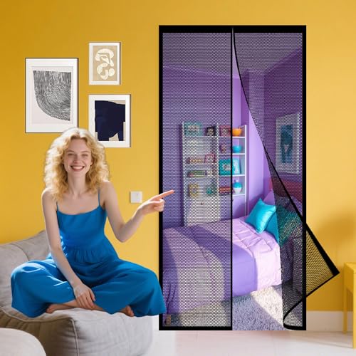 Magnet Fliegengitter Balkontür 124 x 190 cm Stärkere Magneten Insektenschutz Tür für Balkontür Terrassentür, Schwarz Magnet Fliegengitter Balkontür 124 x 190 cm Stärkere Magneten Insektenschutz Tür für Balkontür Terrassentür, Schwarz von DOGUO