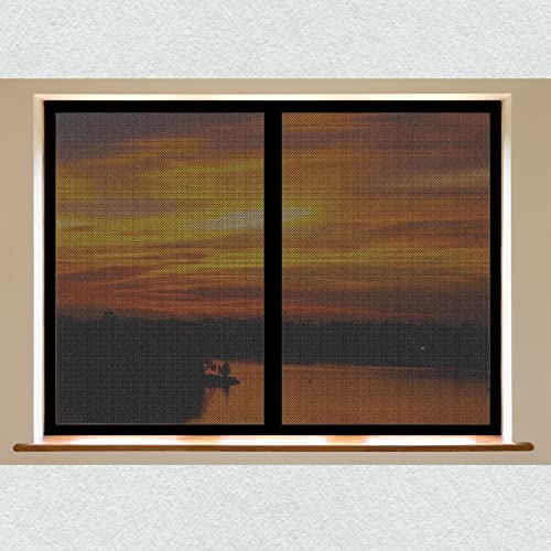 Magnet Fliegengitter Balkontür 95 x 130 cm Fliegengitter Fenster Kein Bohren Kinderleichte Montage Magnetvorhang Für Balkontür Terrassentür, Schwarz von DOGUO