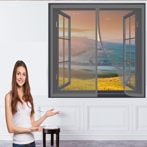 Magnet Fliegengitter Fenster 115 x 114 cm Fenster Mückengitter in Verschiedenen Größen Auswählbar Fenster-Fliegengitter für Alle Fenster Bis, Grau Magnet Fliegengitter Fenster 115 x 114 cm Fenster Mückengitter in Verschiedenen Größen Auswählbar Fenster-Fliegengitter für Alle Fenster Bis, Grau von DOGUO