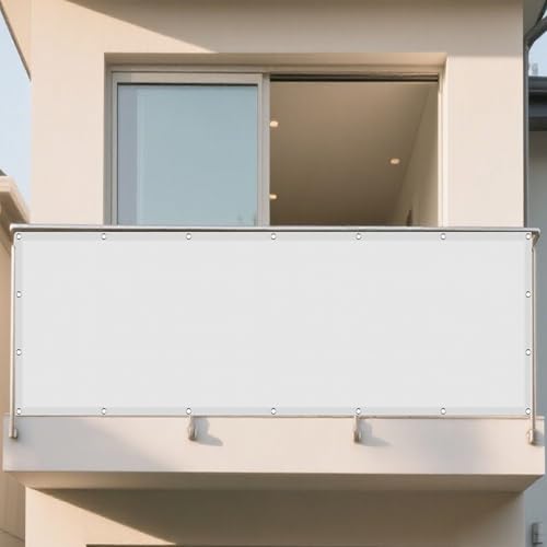 Sonnenschutz Sonnensegel 145 x 260 cm Rechteckig Wasserdicht Sonnenschutz Windschutz Sonnenplane Rechteckige Markise Ohne Bohren mit Ösen Segeltuch für Außenbereich Garten, Weiß von DOGUO