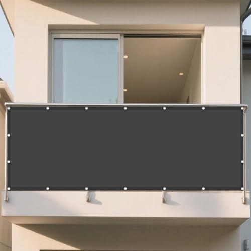 Sonnenschutz Sonnensegel 155 x 160 cm Rechteckig Wasserdicht Sonnenschutz Windschutz Sonnenplane Rechteckige Markise Ohne Bohren mit Ösen Segeltuch für Außenbereich Garten, Dunkelgrau von DOGUO