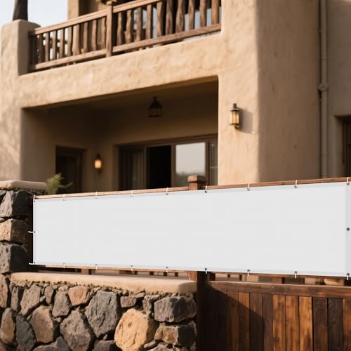 Sonnenschutz Sonnensegel 380 x 540 cm Rechteckig Wasserdicht Sonnenschutz Windschutz Wasserdicht Rechteckig mit Ösen Und Befestigungsseile für Balkon Terrasse, Weiß Sonnenschutz Sonnensegel 380 x 540 cm Rechteckig Wasserdicht Sonnenschutz Windschutz Wasserdicht Rechteckig mit Ösen Und Befestigungsseile für Balkon Terrasse, Weiß von DOGUO