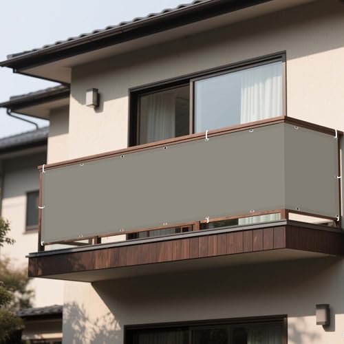 Sonnenschutz Sonnensegel 520 x 600 cm Rechteckig Wasserdicht Sonnenschutz Windschutz Netz Vielen Größen mit Spannseilen für Balkon Garten Terrasse, Taupe von DOGUO