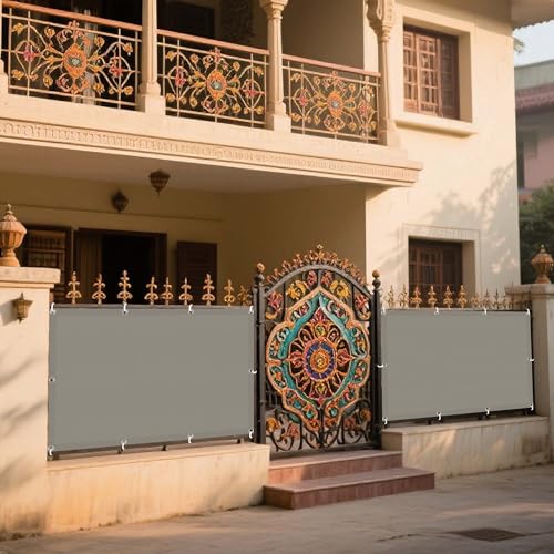 Sonnensegel 100 x 260 cm Rechteckig Wasserdicht 98% UV Schutz Sun Segel Rechter Winkel mit Ösen Ohne Bohren mit Seil für Terrasse Camping, Taupe von DOGUO