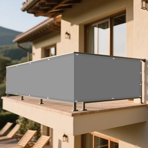 Sonnensegel 200 x 380 cm Rechteckig Wasserdicht Sonnenschutz Windschutz Windschutz Überdachung Plane mit Ösen Segeltuch 4 × 1.5 M Seile für Terrasse Balkon, Hellgrau Sonnensegel 200 x 380 cm Rechteckig Wasserdicht Sonnenschutz Windschutz Windschutz Überdachung Plane mit Ösen Segeltuch 4 × 1.5 M Seile für Terrasse Balkon, Hellgrau von DOGUO