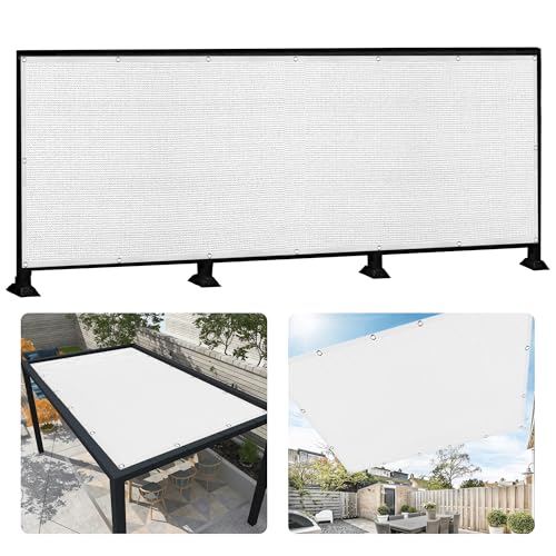 Sonnensegel 305 x 470 cm Rechteckig Atmungsaktiv 98% UV Schutz Windschutz Überdachung mit Ösen Reißfest Wetterfest UV Schutz Ohne Bohren für Balkon Terrasse, Weiß Sonnensegel 305 x 470 cm Rechteckig Atmungsaktiv 98% UV Schutz Windschutz Überdachung mit Ösen Reißfest Wetterfest UV Schutz Ohne Bohren für Balkon Terrasse, Weiß von DOGUO