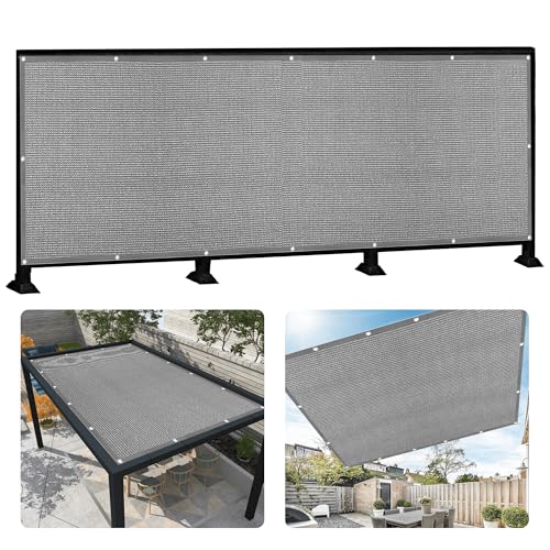 Sonnensegel 370 x 480 cm Rechteckig Atmungsaktiv 98% UV Schutz Windschutz Überdachung mit Ösen Reißfest Wetterfest UV Schutz Ohne Bohren für Balkon Terrasse, Hellgrau Sonnensegel 370 x 480 cm Rechteckig Atmungsaktiv 98% UV Schutz Windschutz Überdachung mit Ösen Reißfest Wetterfest UV Schutz Ohne Bohren für Balkon Terrasse, Hellgrau von DOGUO