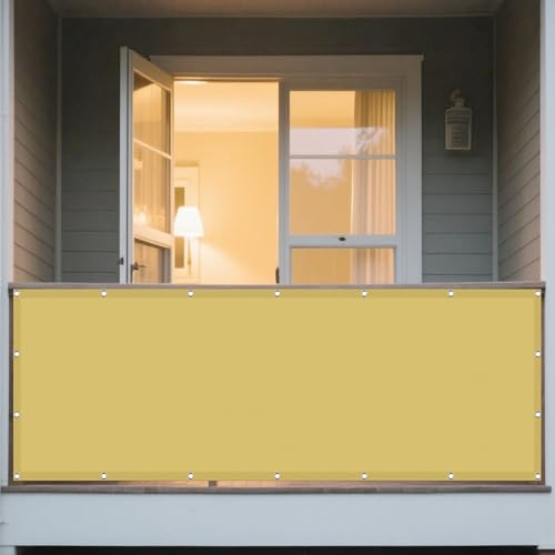 Sonnensegel Rechteckig 70 x 580 cm Rechteckig Wasserdicht 98% UV Schutz Sonnenschutzdach Segeltuch Pergola inkl Befestigungsseile für Balkon Terrasse Garten Outdoor, Sandgelb von DOGUO
