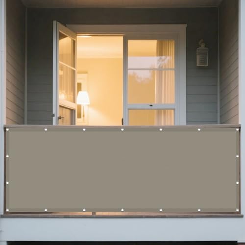 Sonnensegel Rechteckig 70 x 720 cm Rechteckig Wasserdicht 98% UV Schutz Sonnenschutzdach Segeltuch Pergola inkl Befestigungsseile für Balkon Terrasse Garten Outdoor, Taupe von DOGUO