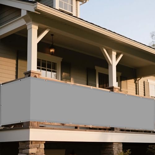 Sonnensegel Rechteckig mit Ösen 170 x 240 cm Rechteckig Wasserdicht Sonnenschutz Windschutz Sonnendach UV Schutz inkl Befestigungsseile für Garten Terrasse, Hellgrau von DOGUO
