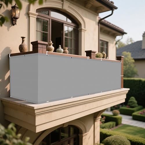 Sonnensegel Rechteckig mit Ösen 240 x 440 cm Rechteckig Wasserdicht 98% UV Schutz Segel Baldachin Segeltuch mit Ösen Segeltuch 4 × 1.5 M Seile für Terrasse Balkon, Hellgrau Sonnensegel Rechteckig mit Ösen 240 x 440 cm Rechteckig Wasserdicht 98% UV Schutz Segel Baldachin Segeltuch mit Ösen Segeltuch 4 × 1.5 M Seile für Terrasse Balkon, Hellgrau von DOGUO