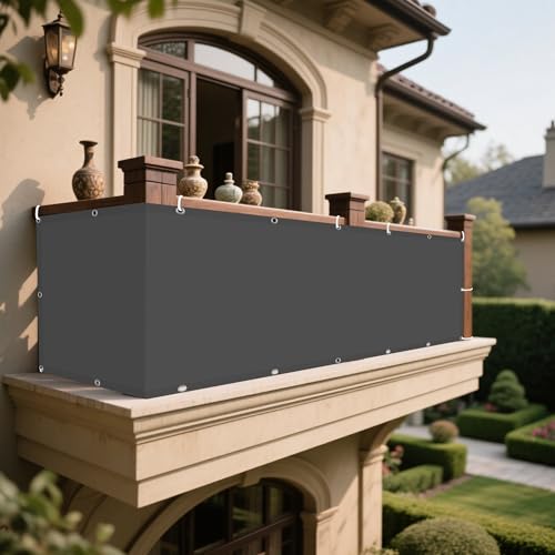 Sonnensegel Rechteckig mit Ösen 270 x 330 cm Rechteckig Wasserdicht 98% UV Schutz Segel Baldachin Segeltuch mit Ösen Segeltuch 4 × 1.5 M Seile für Terrasse Balkon, Dunkelgrau Sonnensegel Rechteckig mit Ösen 270 x 330 cm Rechteckig Wasserdicht 98% UV Schutz Segel Baldachin Segeltuch mit Ösen Segeltuch 4 × 1.5 M Seile für Terrasse Balkon, Dunkelgrau von DOGUO