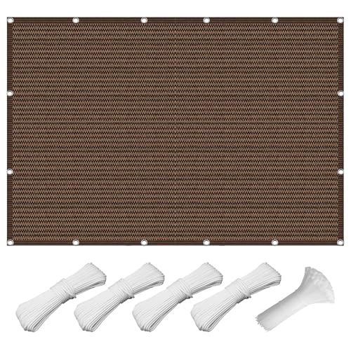 Sonnensegel Sonnenschutz 463 x 503 cm Rechteckig Atmungsaktiv 98% UV Schutz Pergola-Schattenspender Ersatz-Vordach mit Ösen Segeltuch 4 × 1.5 M Seile für Garten Terrasse, braun Sonnensegel Sonnenschutz 463 x 503 cm Rechteckig Atmungsaktiv 98% UV Schutz Pergola-Schattenspender Ersatz-Vordach mit Ösen Segeltuch 4 × 1.5 M Seile für Garten Terrasse, braun von DOGUO