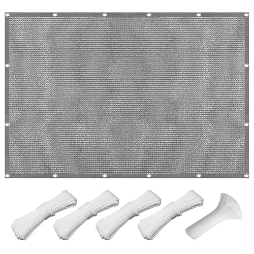 Sonnensegel Sonnenschutz 485 x 515 cm Rechteckig Atmungsaktiv 98% UV Schutz Pergola-Schattenspender Ersatz-Vordach mit Ösen Segeltuch 4 × 1.5 M Seile für Garten Terrasse, Hellgrau Sonnensegel Sonnenschutz 485 x 515 cm Rechteckig Atmungsaktiv 98% UV Schutz Pergola-Schattenspender Ersatz-Vordach mit Ösen Segeltuch 4 × 1.5 M Seile für Garten Terrasse, Hellgrau von DOGUO
