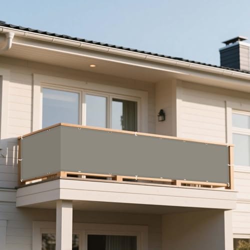 Sonnensegel Wasserdicht Nach Maß 165 x 300 cm Rechteckig Wasserdicht 98% UV Schutz Sonnenschutz Markise mit Kordel mit Ösen Ohne Bohren mit Seil für Balkon Garten Terrasse, Taupe von DOGUO