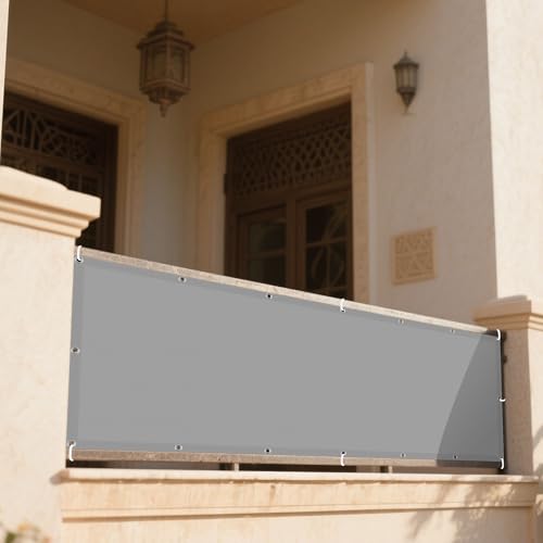Sonnensegel Wasserdicht Nach Maß 175 x 175 cm Rechteckig Wasserdicht 98% UV Schutz Schattierungsgewebe Vielen Größen mit Spannseilen für Garten Terrasse Camping Outdoor, Hellgrau von DOGUO