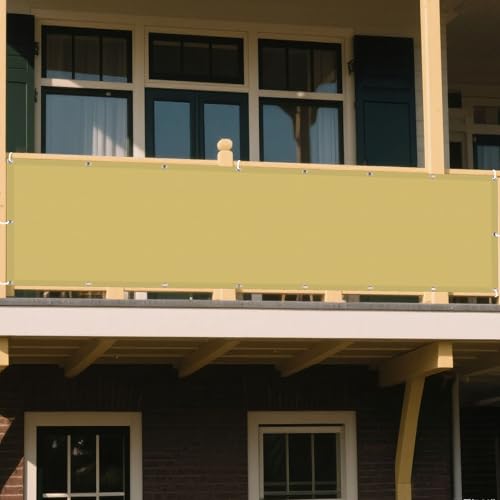 Sonnensegel Wasserdicht Nach Maß 690 x 760 cm Rechteckig Wasserdicht 98% UV Schutz Terrassendach Sichtschutz mit Ösen Und Befestigungsseile für Terrasse Garten, Sandgelb Sonnensegel Wasserdicht Nach Maß 690 x 760 cm Rechteckig Wasserdicht 98% UV Schutz Terrassendach Sichtschutz mit Ösen Und Befestigungsseile für Terrasse Garten, Sandgelb von DOGUO
