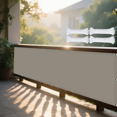 Sonnensegel Wasserdicht Rechteckig 182 x 360 cm Rechteckig Wasserdicht Sonnenschutz Windschutz Schatten Mesh Abdeckung mit Ösen Ohne Bohren mit Seil für Balkon Terrasse, Khaki Sonnensegel Wasserdicht Rechteckig 182 x 360 cm Rechteckig Wasserdicht Sonnenschutz Windschutz Schatten Mesh Abdeckung mit Ösen Ohne Bohren mit Seil für Balkon Terrasse, Khaki von DOGUO