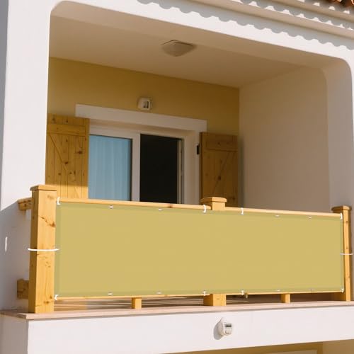 Sonnensegel mit Ösen 130 x 135 cm Rechteckig Wasserdicht Sonnenschutz Windschutz Segeltuch Pergola Überdachung Plane mit Spannseilen mit Ösen für Garten Balkon, Sandgelb Sonnensegel mit Ösen 130 x 135 cm Rechteckig Wasserdicht Sonnenschutz Windschutz Segeltuch Pergola Überdachung Plane mit Spannseilen mit Ösen für Garten Balkon, Sandgelb von DOGUO