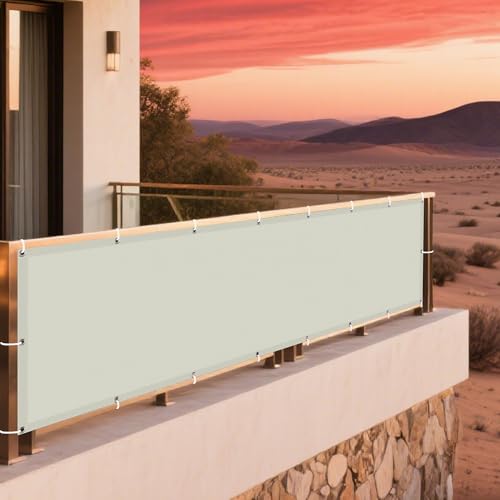Sonnensegel mit Ösen 130 x 220 cm Rechteckig Wasserdicht 98% UV Schutz Pergola Garten Balkon Schattentuch mit Ösen Und Befestigungsseile für Balkon Terrasse, cremefarben von DOGUO