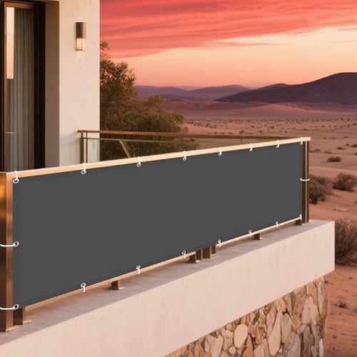 Sonnensegel mit Ösen 210 x 220 cm Rechteckig Wasserdicht 98% UV Schutz Pergola Garten Balkon Schattentuch mit Ösen Und Befestigungsseile für Balkon Terrasse, Dunkelgrau Sonnensegel mit Ösen 210 x 220 cm Rechteckig Wasserdicht 98% UV Schutz Pergola Garten Balkon Schattentuch mit Ösen Und Befestigungsseile für Balkon Terrasse, Dunkelgrau von DOGUO