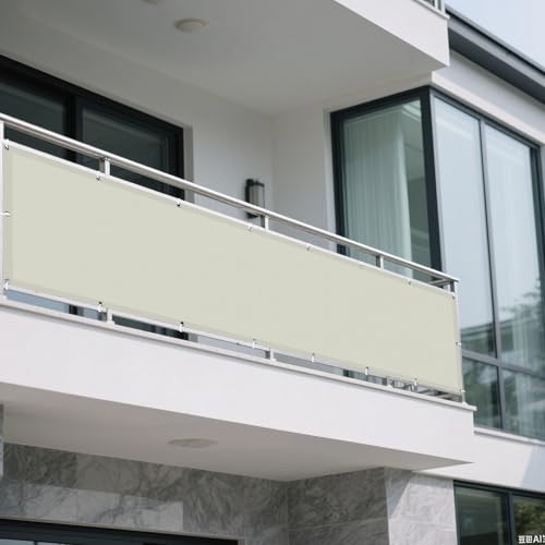 Sonnensegel mit Ösen 320 x 340 cm Rechteckig Wasserdicht Sonnenschutz Windschutz Pergola Garten Balkon Schattentuch mit Ösen Ohne Bohren mit Seil für Garten Balkon, Beige Sonnensegel mit Ösen 320 x 340 cm Rechteckig Wasserdicht Sonnenschutz Windschutz Pergola Garten Balkon Schattentuch mit Ösen Ohne Bohren mit Seil für Garten Balkon, Beige von DOGUO