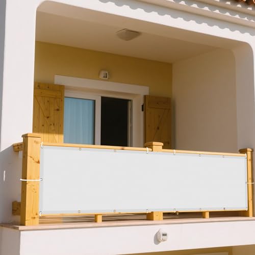 Sonnensegel mit Ösen 390 x 415 cm Rechteckig Wasserdicht Sonnenschutz Windschutz Segeltuch Pergola Überdachung Plane mit Spannseilen mit Ösen für Garten Balkon, Weiß Sonnensegel mit Ösen 390 x 415 cm Rechteckig Wasserdicht Sonnenschutz Windschutz Segeltuch Pergola Überdachung Plane mit Spannseilen mit Ösen für Garten Balkon, Weiß von DOGUO
