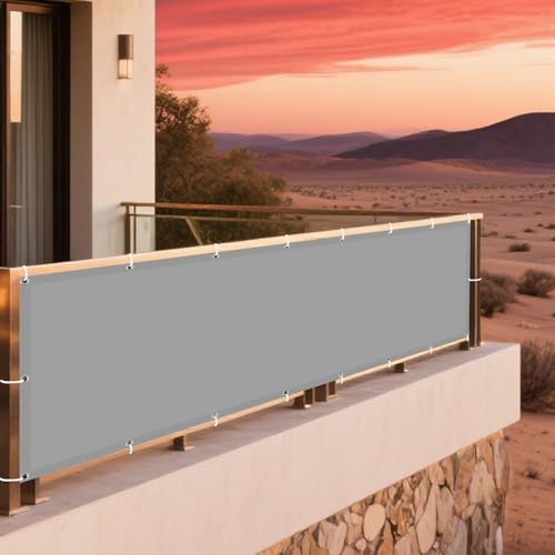Sonnensegel mit Ösen 450 x 520 cm Rechteckig Wasserdicht 98% UV Schutz Pergola Garten Balkon Schattentuch mit Ösen Und Befestigungsseile für Balkon Terrasse, Hellgrau Sonnensegel mit Ösen 450 x 520 cm Rechteckig Wasserdicht 98% UV Schutz Pergola Garten Balkon Schattentuch mit Ösen Und Befestigungsseile für Balkon Terrasse, Hellgrau von DOGUO