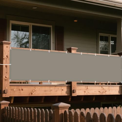 Sonnensegel mit Ösen Nach Maß 140 x 340 cm Rechteckig Wasserdicht 98% UV Schutz Sunprotect Professional mit Spannseilen mit Ösen für Garten Terrasse, Taupe von DOGUO
