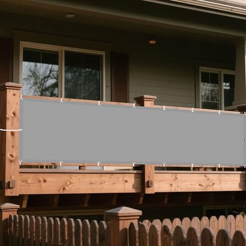 Sonnensegel mit Ösen Nach Maß 380 x 400 cm Rechteckig Wasserdicht 98% UV Schutz Sunprotect Professional mit Spannseilen mit Ösen für Garten Terrasse, Hellgrau von DOGUO