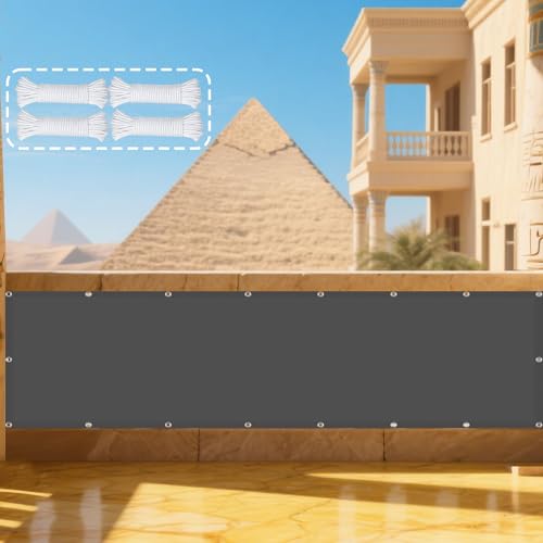Sonnensegel mit Ösen Wasserdicht 105 x 405 cm Rechteckig Wasserdicht 98% UV Schutz Schattennetz mit Ösen Sichtschutz Reißfest Wetterfest Ohne Bohren für Balkon Terrasse, Dunkelgrau Sonnensegel mit Ösen Wasserdicht 105 x 405 cm Rechteckig Wasserdicht 98% UV Schutz Schattennetz mit Ösen Sichtschutz Reißfest Wetterfest Ohne Bohren für Balkon Terrasse, Dunkelgrau von DOGUO