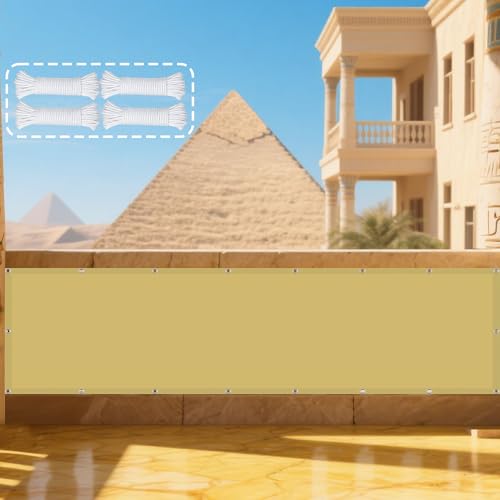 Sonnensegel mit Ösen Wasserdicht 195 x 275 cm Rechteckig Wasserdicht 98% UV Schutz Schattennetz mit Ösen Sichtschutz Reißfest Wetterfest Ohne Bohren für Balkon Terrasse, Sandgelb Sonnensegel mit Ösen Wasserdicht 195 x 275 cm Rechteckig Wasserdicht 98% UV Schutz Schattennetz mit Ösen Sichtschutz Reißfest Wetterfest Ohne Bohren für Balkon Terrasse, Sandgelb von DOGUO