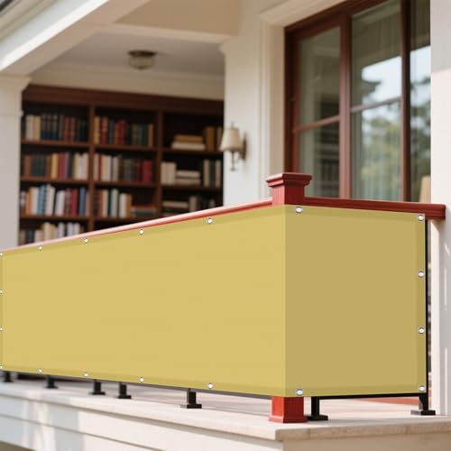 Wasserdicht Sonnensegel 320 x 360 cm Rechteckig Wasserdicht 98% UV Schutz Sichtschutz Windschutz Tarp Vielen Größen mit Spannseilen für Garten Terrasse Balkon Schwimmbad, Creme Farben von DOGUO