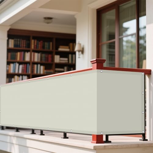 Wasserdicht Sonnensegel 340 x 360 cm Rechteckig Wasserdicht 98% UV Schutz Sichtschutz Windschutz Tarp Vielen Größen mit Spannseilen für Garten Terrasse Balkon Schwimmbad, Beige von DOGUO