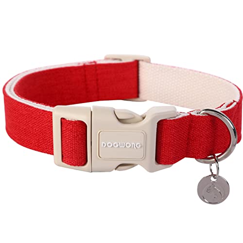DOGWONG Hundehalsbänder rot, Hanf Hundehalsbänder rot hundehalsband, Natürliche Weich Langlebig Halsband Hund Bequeme verstellbares Hundehalsband für kleine mittelgroße Hunde DOGWONG Hundehalsbänder rot, Hanf Hundehalsbänder rot hundehalsband, Natürliche Weich Langlebig Halsband Hund Bequeme verstellbares Hundehalsband für kleine mittelgroße Hunde von DOGWONG