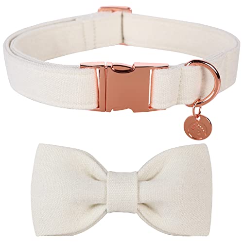 DOGWONG Hundehalsband mit Abnehmbarer Fliege, Weiß Haustierhalsband Hundefliege Geschenk für Mädchen oder Jungen Hunde, Bequeme verstellbares Hundehalsband für kleine mittelgroße Hunde DOGWONG Hundehalsband mit Abnehmbarer Fliege, Weiß Haustierhalsband Hundefliege Geschenk für Mädchen oder Jungen Hunde, Bequeme verstellbares Hundehalsband für kleine mittelgroße Hunde von DOGWONG