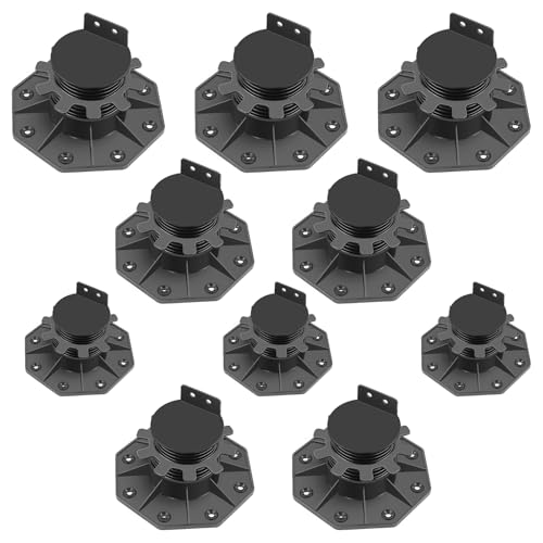 DOICAH 10 Stück Stelzlager höhenverstellbar, 18–30mm Stellfüße, Terrassenfüße, Terrassen, Bodenstützen, Terrassenerhöhungen, Unterkonstruktion Stützlager für Terrassendielen, Platten und Planken von DOICAH