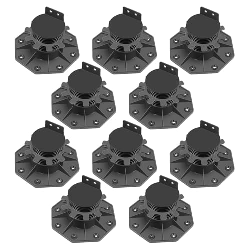 DOICAH 10 Stück Stelzlager höhenverstellbar, 30–60mm Stellfüße, Terrassenfüße, Terrassen, Bodenstützen, Terrassenerhöhungen, Unterkonstruktion Stützlager für Terrassendielen, Platten und Planken von DOICAH