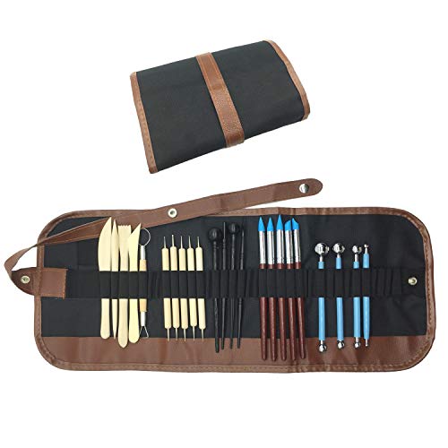 DOITEM 24 Stück Modellierwerkzeug Keramik Werkzeug Töpfer Werkzeug Ball Tool Keramik Fimo Clay Ton Werkzeug Skulptur Sculpting Set von DOITEM