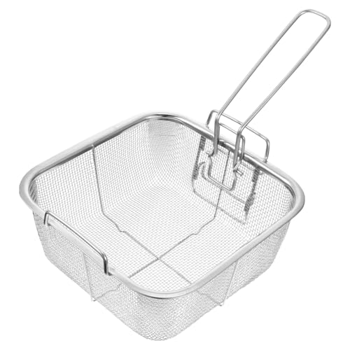 1stk Quadratischer Frittierkorb Airfryer-gitterkorb Mini-chips-korb Korb Für Pommes-frites-halter Frittierkorb Aus Metall Frittierkorb Tauschen Rostfreier Stahl Stahldraht Faltbar von DOITOOL